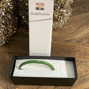 💎DUEPUNTI Green Silicone and Diamond Bracelet Size Lg🎁